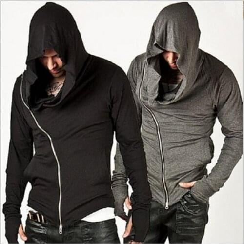 S-5xl New Europe And America Fashion Casual Mens Hoodies Sportswear Slim Solid Color Cardigan Singer Costumes Clothing