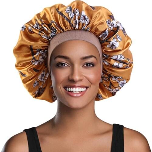 New Soft Satin Bonnet Women Elastic Wide Band Night Sleep Hat Chemo Caps Hair Loss Cover Fashion Head Wrap Hair Beauty Hair Care
