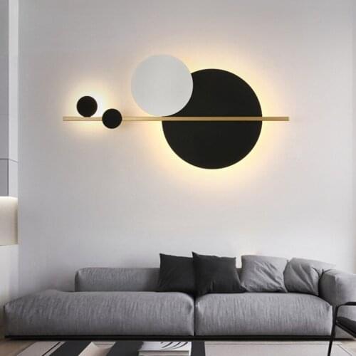 Modern Minimalist Line Wall Lamp Nordic Gold Ring Bedroom Bedside Wall Lamp Living Room Sofa Wall Lights for Home Room Decor