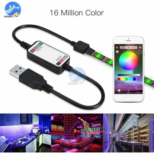 5V USB RGB Led Strip Light Bluetooth APP Remote Control 1M 2M 3M 4M 5M Smart RGB LED Lights for Smart Home Backlight