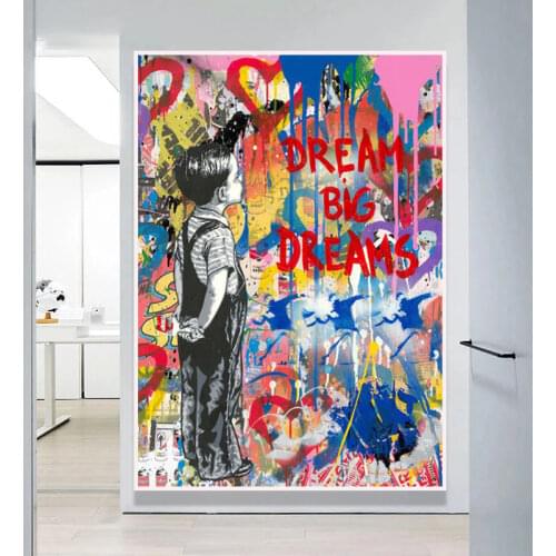 Street Graffiti Art Banksy Canvas Printings Balloon Boy and Girl character Canvas Painting Modern Wall Art Picture Decor Cuadros