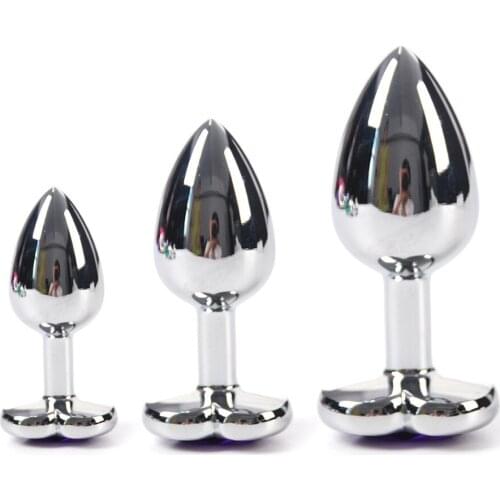 Crystal Jewelry Anal Beads Heart Base Butt Plug Stimulator S M L Metal Anal Plug Dildo Sex Toys Products Butt Plug For Women