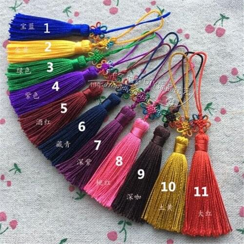 10pcs DIY jewelry accessories mobile phone ornaments Mini version of jade line color knot tassel pendant Chinese knot tassels