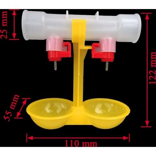 100 sets Chicken waterer Ball Hanging Cup Chicken drinking Poultry feed Animal feeder Yellow 25mm pipes Free shipping