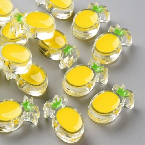 100pcs/lot Transparent Enamel Acrylic Pineapple Beads for Bracelet DIY Crafts Jewelry Making Accessories Supplies Wholesale
