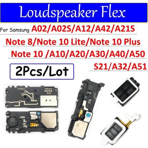 2Pcs，Loud Speaker Buzzer Ringer Loudspeaker For Samsung A02 A02S A12 A42 A21S A32 A51 A10 A20 A30 A50 Note 8 10 Lite Plus S21