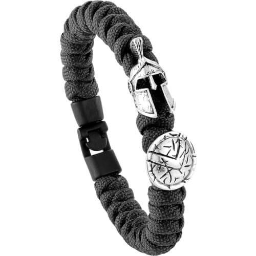 2020 Hot Fashion Brave Outdoor Survival Bracelet Men Spartan Helmet Umbrella Rope Bracelet Nylon Bracelet Women Pulseira Homens