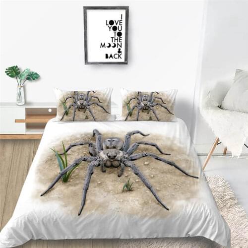 2020 Hot Sale 3D Real Printing Bedding Variety Spider Design Quilt Cover Set Twin/King Size
