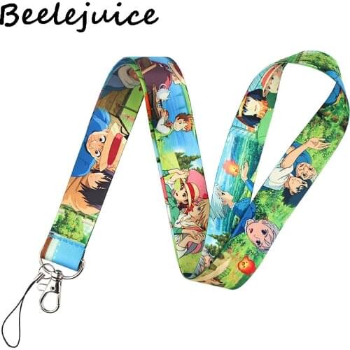 24pcs Howls Moving Castle Art Key Chain webbings ribbons Neck Strap for Phone Keys ID Card Cartoon Lanyards