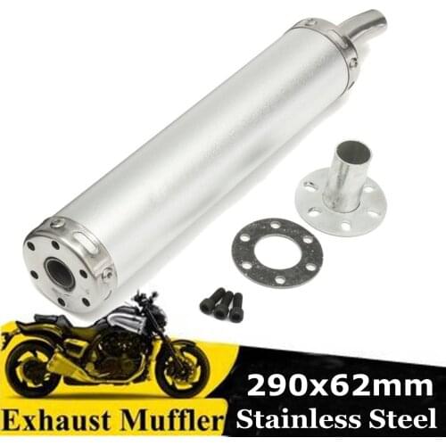 290mm Motorcycle Exhaust Muffler Pipe Exhaust Tip Tail Tube Silencer Motocross Dirt Pit Street Bike Scooter For Suzuki/Yamaha