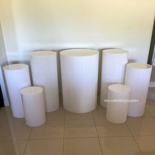 3pcs/7pcs/set)Luxury and Vanity White Acrylic Round Display Plinth Wedding Pedestal senyu1649