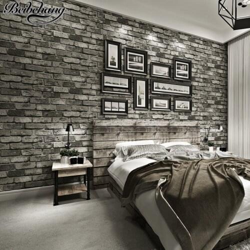 Beibehang Retro Chinese Style 3D Stereo Brick Nonwoven Wallpaper Red Brick Gray Brick House Background Wallpaper Papel de parede