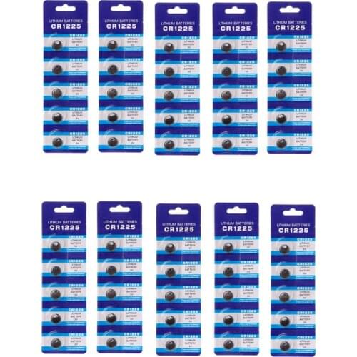 50PCS /10 Cards 3V CR1225 LM1225 BR1225 KCR1225 CR 1225 Lithium Button Coin Cell Battery For Watch Toys Remote