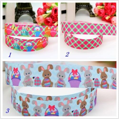 7/8'' Free shipping easter printed grosgrain ribbon hairbow headwear party decoration diy wholesale OEM 22mm P5993