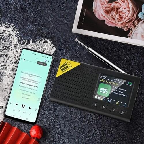 Digital DAB & FM Radio, Portable Digital Radio Rechargeable Wireless DAB+FM Receiver with Stereo Speaker Sound System