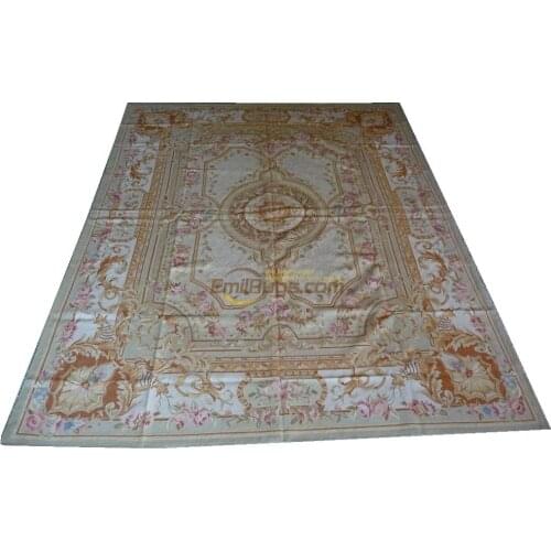 Home Decore Luxury Aubusson Wool The Aubusson Savonnerie, A Handmade French Garden, Is Beautifully Embroidered With Rugs