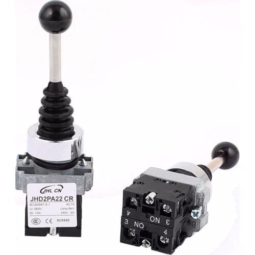 XD2PA22CR DPST 2NO Straight 2 Directions Momentary Monolever Joystick Switch AC 600V