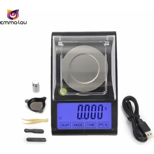 50g/0.001g Electronic Scales LCD Digital Scale 0.001g Stainless Weighing Pan Jewelry Medicinal Mini Lab Weight Milligram Scale
