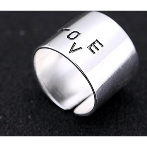 Hot Sale Charming Romantic LOVE Letter Rings for Women Men Jewelry Adjustable Size Rings Christmas Gift Dropship 2021