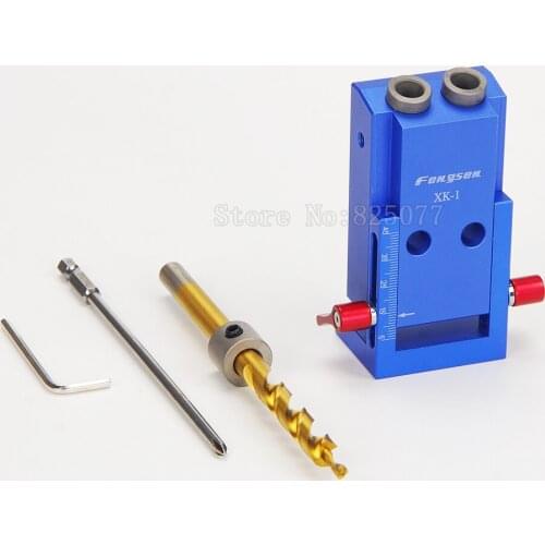 Woodworking Tool Pocket Hole Jig Kit System For WoodWorking & Joinery with 3/8" inch 9.5mm Step Drill Bit & Accessories KF919