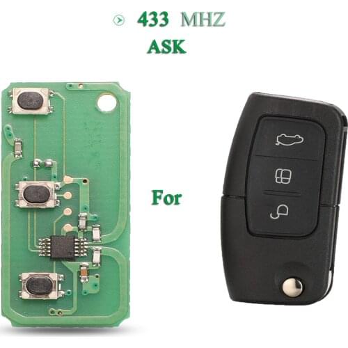 Bilchave 10pcs/Lot 3 Buttons 433mhz ASK Remote Car Flip Key Circuit Board For Ford Focus 2 3 Mondeo Fiesta C Max S Max Galaxy