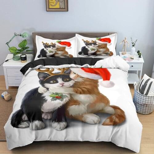 Snowflake Print Merry Christmas Print Bedding Sets Duvet Cover With Pillowcase Single/Double/Queen/King AU/EU All-Size 2/3Pcs