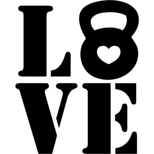 12.9X16.2CM Love Kettle Bell Creative Car Bumper Stickers Vinyl Decals Decoration Accessories