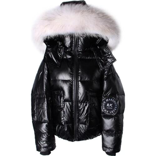 Maomaokong2021 winter Real fox fur collar waterproof duck down padded down jacket fashion warm big fur collar womens coat