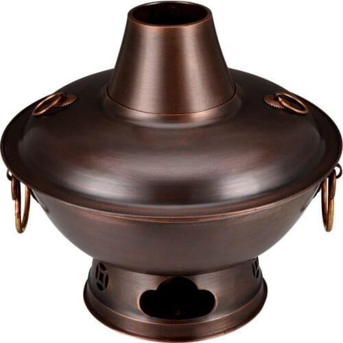 Chinese Style Copper Hot Pot Pure Red Copper Thickened Copper Pot Old-Fashioned Furnace Pure Copper Household Hot Pot