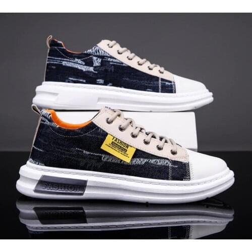 2020 New Hot Shoes Men Personality Denim Shoes Korean Version of The Trend of Mens Sports and Leisure Low-top Mens Shoes