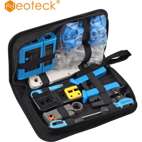 For RJ45 Crimp Tool Kit RJ11/RJ12/CAT5/CAT6/Cat5e Professional Computer Maintenacnce Lan Cable Tester Network Repair Tool Set