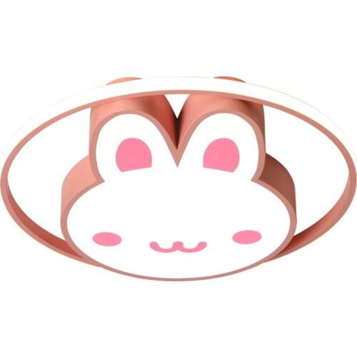 Nordic childrens room bedroom cartoon creative pink rabbit warm romantic girl Princess Room led ceiling lamp