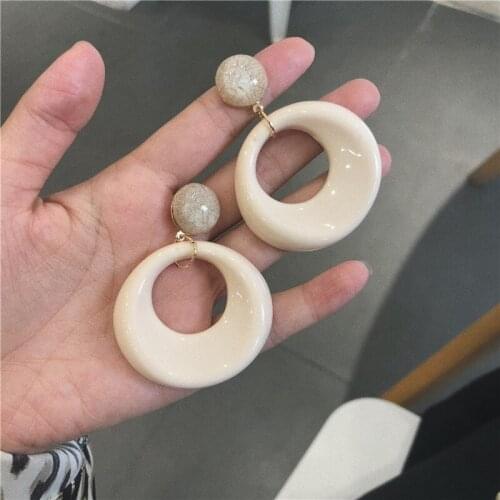New Handmade Jewelry Womens Earring Wedding Party Big Circle Earrings Accessory Resin Acetate Earrings