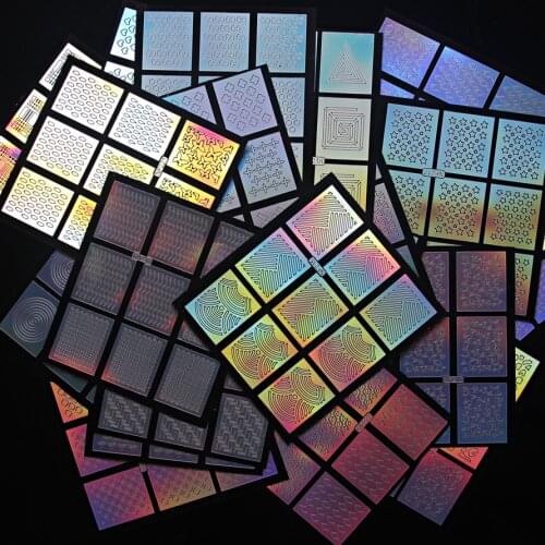 Wholesale Reusable Stamp Geometry Nail Sticker Hollow out Template Diecut Stencil Guide Refill color 250packs/lot free shipping