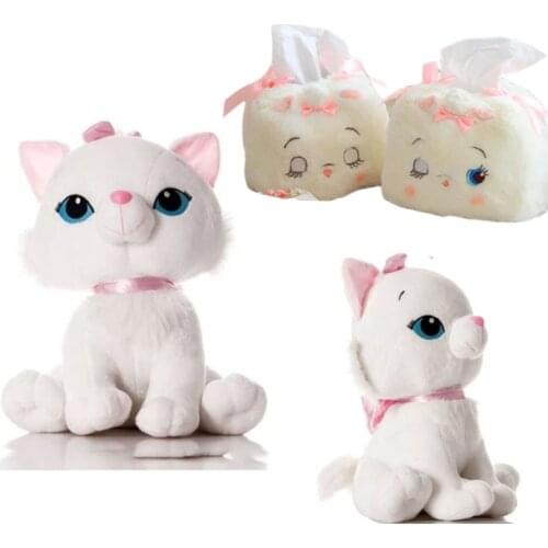 18/28/40cm Hot Mary Cat Plush Doll Cute Aristocats Cat Marie Plush Toys Anime Tissue Box Paw Kit Doll For Girls