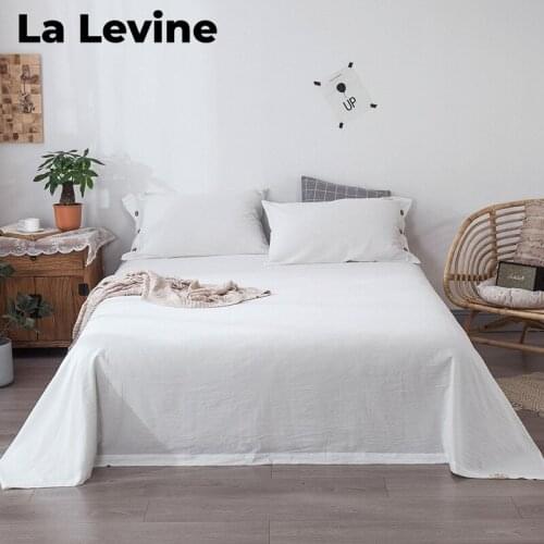 White Bed Sheets Flat Sheet for Children Adults Comfortable Breathable Bedding Sheets Hotel Home Double Queen Size Bedsheet
