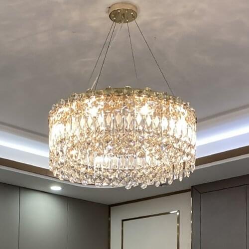 GPD Luxury Crystal Chandelier for Home Villa Chandeliers Indoor Lighting Polished Gold Ceiling Hanglamp Люстра