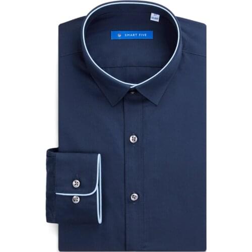 Smart Mens Dress Shirts High Quality Long Sleeve Slim Fit White Shirts Men Brand Male Clothing New Business office