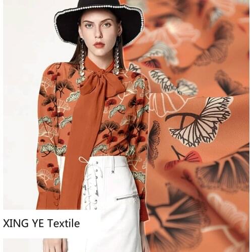 Silk Double Joe Fabric for Sewing Cloth Dress Womens Clothing Shirts Tops Per Meter Not Easy to Crepe Good Wrinkle Resistance