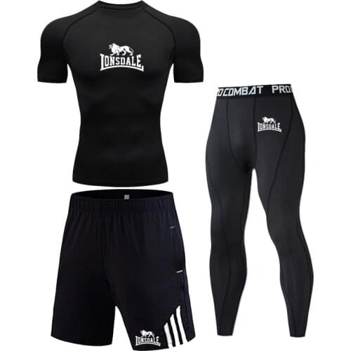 Sports Suit trend New Mens Suit boxing Basketball Sportswear Gym MMA Muscle Mens Fast Dry Tight Sportswear Gym Tight Suit