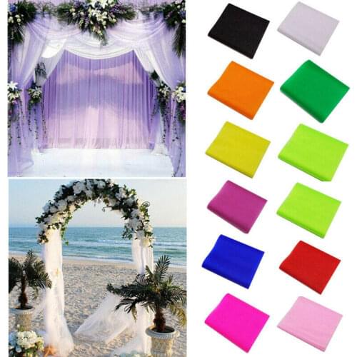 5M Organza Fabric Wedding Birthday Arch Decoration DIY Sewing Home Tablecloth Curtain Crystal Tulle Roll Organza Sheer Gauze Clo