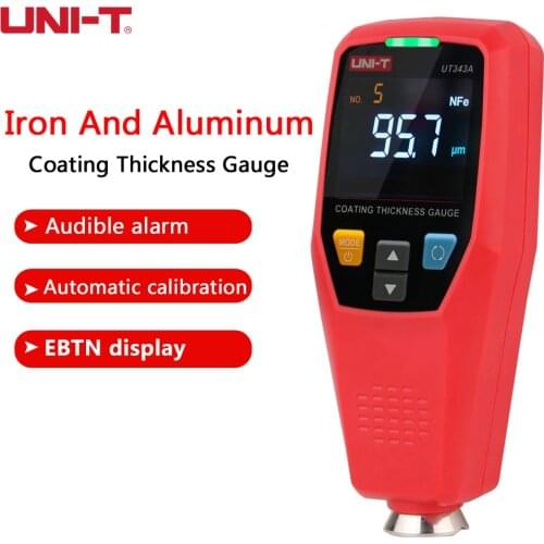UNI-T UT343A Auto Thickness Gauge Auto Paint Film Thickness Gauge Manual Ultra-precision 0.1 micron/0-1750 Fe&NF metal detector