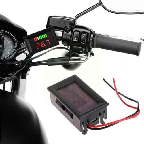 12V-60V Universal Automotive Marine Motorcycle LED Battery Electric Voltmeter Fuel Gauge Vehicle Gauge Voltmeter Fuel Digit T1T6