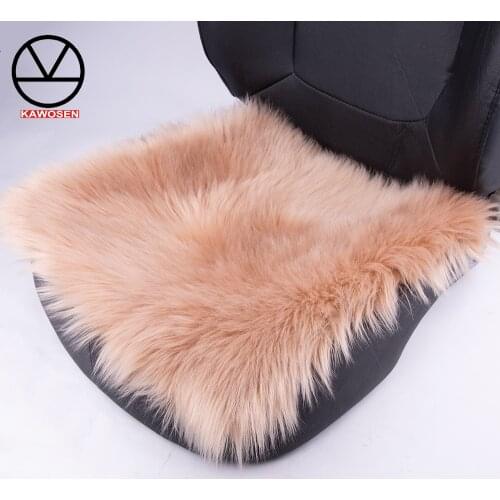 KAWOSEN Universal Fiber Faux Fur Car Seat Cover, Long Artificial Fur Car Seats Covers, Winter Warm Car Seat Cushion LFFS01