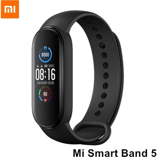 In Stock Xiaomi Mi Smart Band 5 Smart Bracelet Bluetooth 5.0 1.1"Color Screen Fitness Heart Rate Sensor Waterproof 5ATM Miband 5