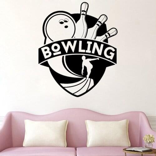 Bowling Wall Stickers Living Room Vinyl Decal Sport Sticker Entertainment Club Player Mural Home Decoration Leisure C13-13