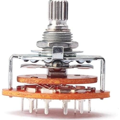 High quality 2P6T Rotating Clutch Two-Knife Six-Segment Switch Potentiometer For Electric Guitar Musical Instrument