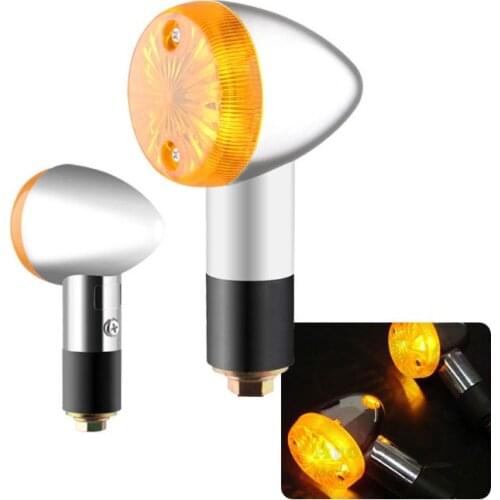 X7AE 2Pcs Bullet Motorcycle Front Rear Turn Signal Light Indicators Blinkers Amber Yellow Modification Flicker Motorbike Repair