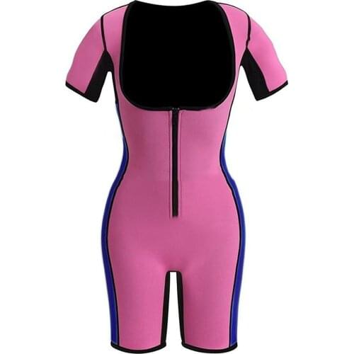 Women Full Body Shaper Slimming Weight Loss Sauna Suit Sexy Corset Bodysuit Leg Waist Trimmer Zip Front Shapewear S-3XL