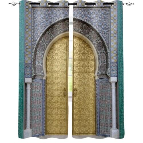 Golden Gate Metal Retro Wall Modern Curtains for Living Room Bedroom Kitchen Curtains Drapes Window Treatments